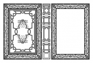 وکتور کادر و حاشیه خطی با طرح های هندسی سیاه سفید